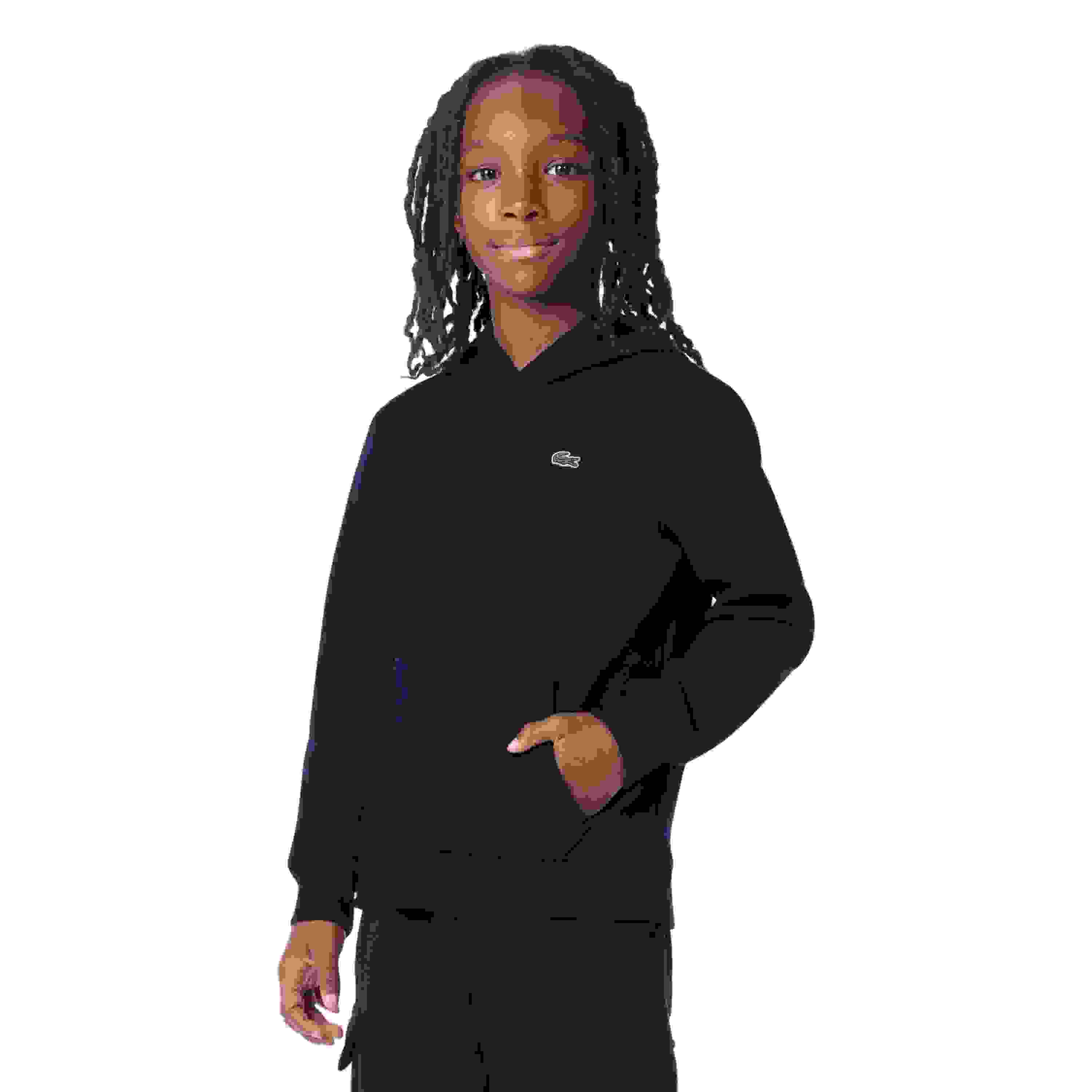 Lacoste Core Fleece Big Boys' Navy Pullover Hoodie